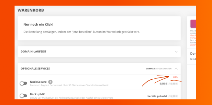 Online-Hilfe in AutoDNS